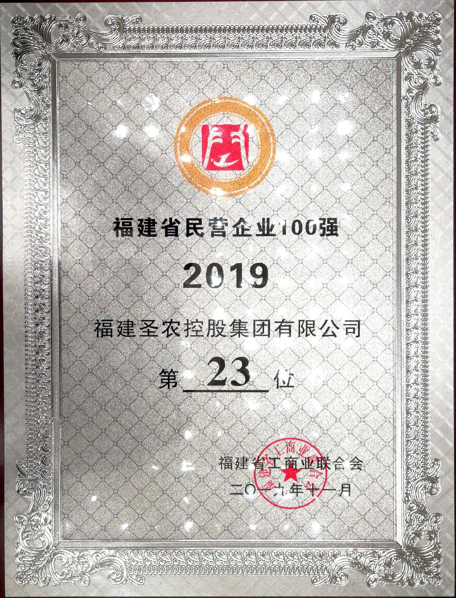 2019（bg大游集团）福建民营企业100强